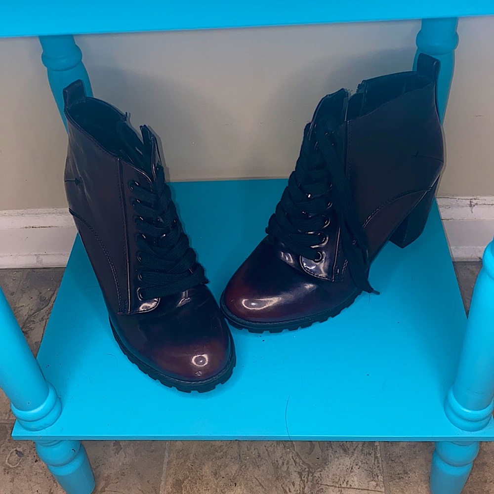 Mix No.6 Maroon heeled Booties